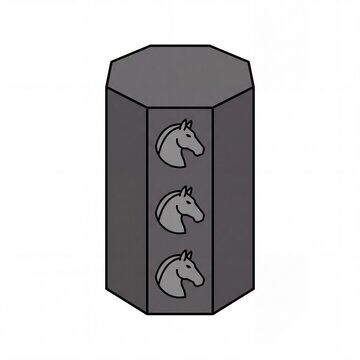 Charcoal Grey Octagonal Shaft with Pewter Horse Medallions