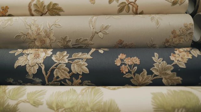 Exploring exquisite vinyl wallpaper designs in a stunning shop window
