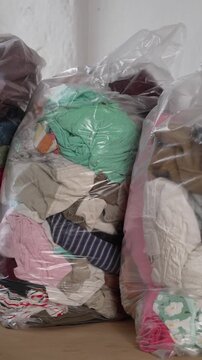Bulk used children clothing and shoes in bales for resale