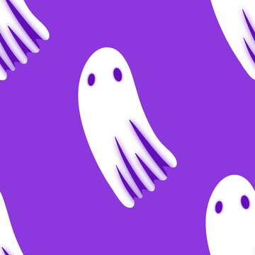 Halloween ghost cartoon seamless pattern for wrapping paper and fabrics and kids clothes print and packaging