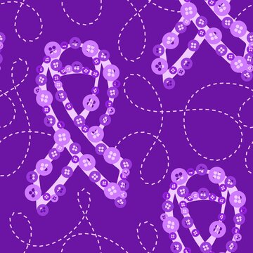 Cancer month seamless ribbon day pattern for medical accessories and medicine textiles