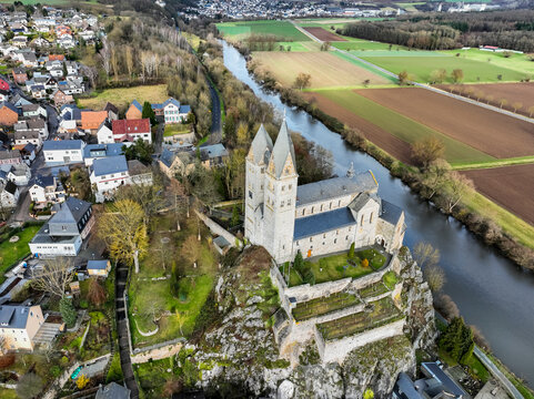 Church of St. Lubentius in Dietkirchen over the Lahn, near Limburg an der Lahn, Hesse, Germany