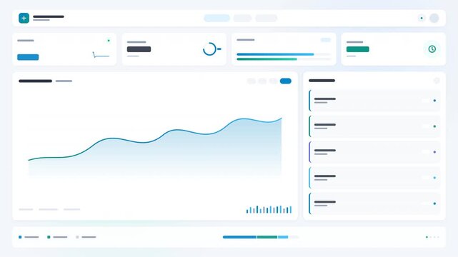 Minimal User Interface Dashboard Animation with Financial Charts and Analytics Data