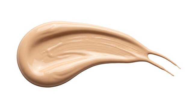 Liquid foundation makeup swatch isolated on transparent background