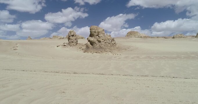 Aerial view of yardang landform landscape in the west of China