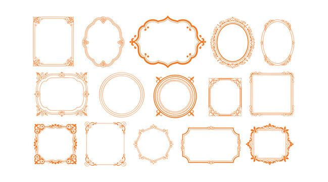 Vintage Grunge Alphabet and Decorative Frames Vector Set with Retro Labels, Ornate Borders, Banners, Tags, Scrapbook Elements and Classic Lettering Designs