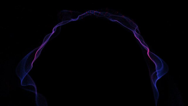 4K Blue and Red Particles Particles Stream, Flow Blue and Ruby Particles, Particles Loop Background Alpha Chanel UHD 01