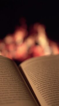 Gem&uuml;tlich vor dem Kamin ein Buch lesen - Freizeit, Hobby und Bildung