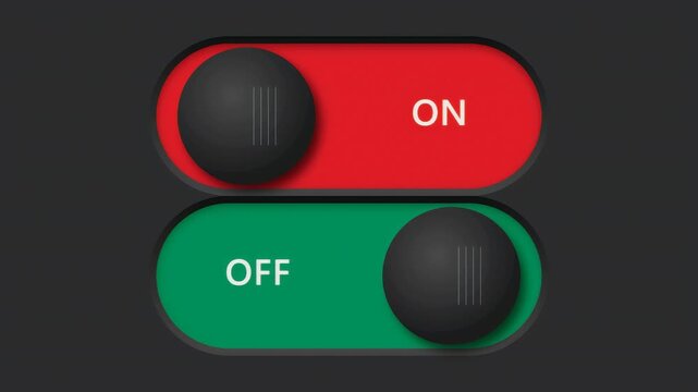 Toggle Switch Animation Moving Between Green On and Red Off States