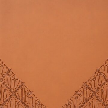 Intricate batik-inspired border pattern in warm terracotta for cultural event branding and design
