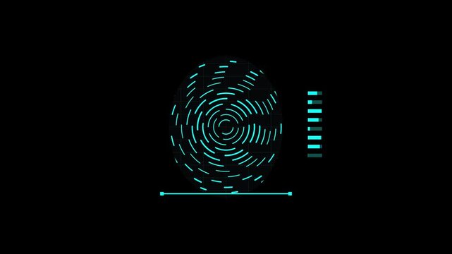 Fingerprint cyber scanner with high-tech biometric authentication interface for