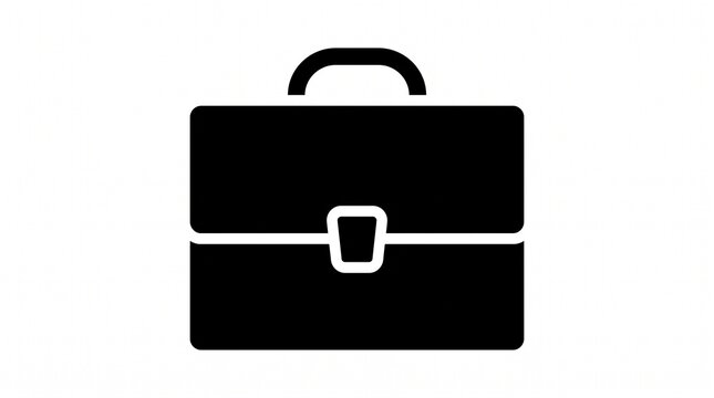 Black silhouette icon of a business briefcase for professional document storage
