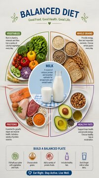 Healthy Balanced Diet Infographic Nutrition Guide