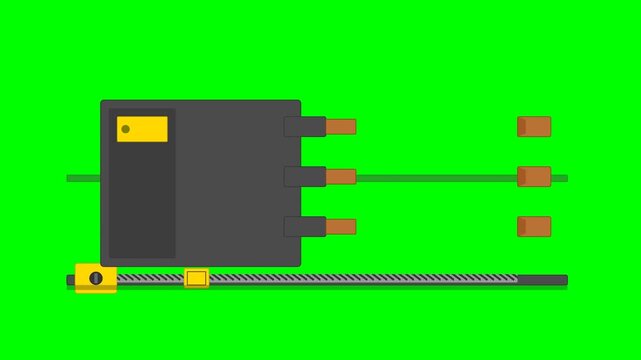 Automated Medium-Voltage Vacuum Circuit Breaker Racking Carriage Motion Graphic