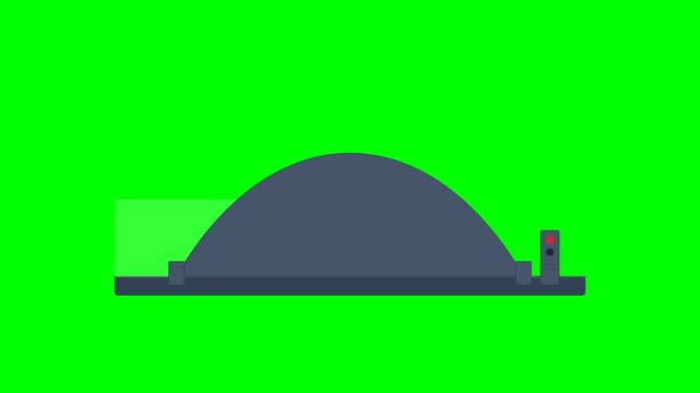 2D Vector Municipal Drainage Line Art Inflatable Rubber Dam Automated Flood Control Weir Loop