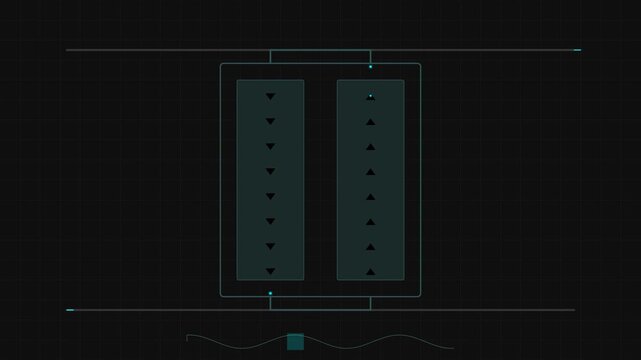 Automated Static Var Compensator TCR Valve Vector Animation with Electric Cyan Thyristor Firing Cycles
