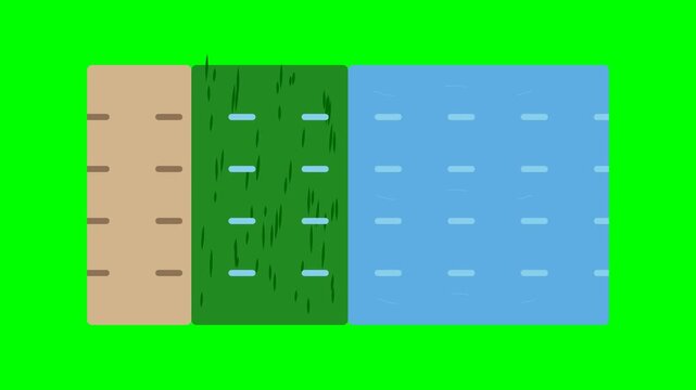 Riparian Buffer Zone Wetland Filtration System Watershed Restoration Motion Graphic