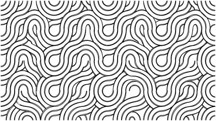 Fototapeta premium Seamless Intertwined Wave Pattern Black and White