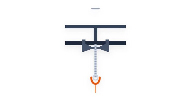 Industrial Rigging Steel Girder Clamp with Acme Screw and Orange Shackle Motion Graphic