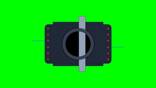 Technical Annular Blowout Preventer Hydraulic Packing Unit Engineering Line Art Animation