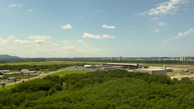 Aerial view of Vitória Airport &ndash; Eurico de Aguiar Salles Airport, Espírito Santo, Brazil
