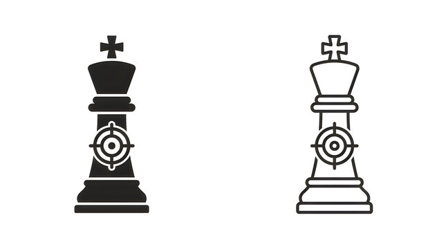 Black and white chess king pieces facing each other