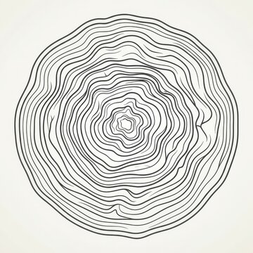 Abstract circular tree ring pattern with organic wavy lines seamless abstract geometric artistic
