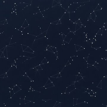 Seamless pattern featuring starry constellation map on deep dark night sky seamless abstract