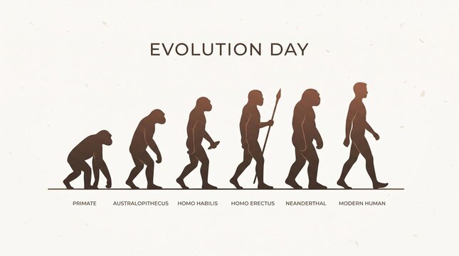 Evolution Day Concept with Human Evolution