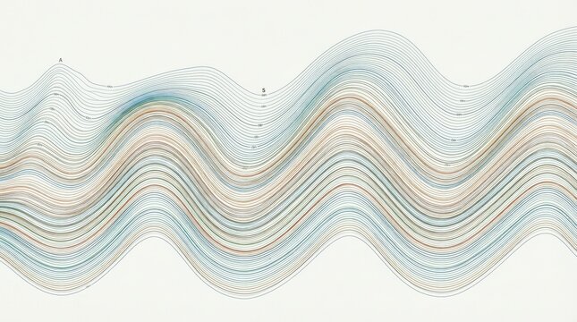 Dynamic wavy lines pattern with multicolor organic fluid shapes seamless abstract geometric