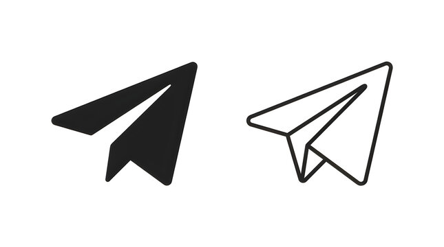 Two paper airplane icons in different styles