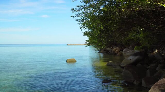 Quiet Tropical Coast with Calm Sea