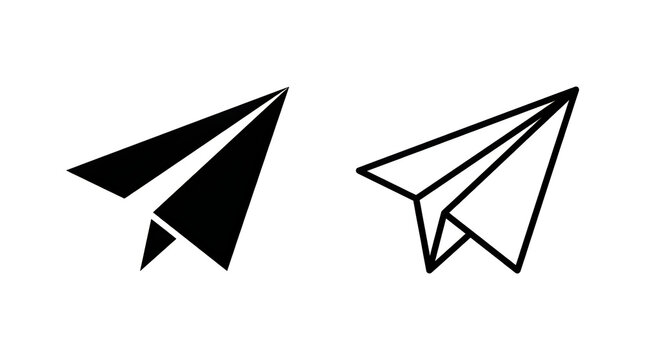 Simple paper airplane flying illustration