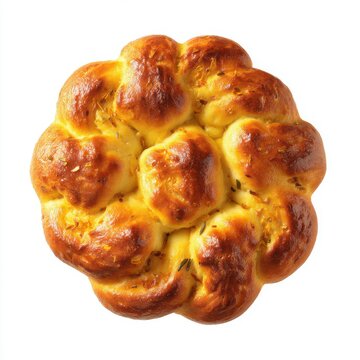 Afghan Sheermal saffron-flavored sweet bread  isolated on a white background