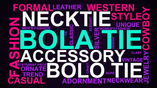 Bola Tie Word Cloud