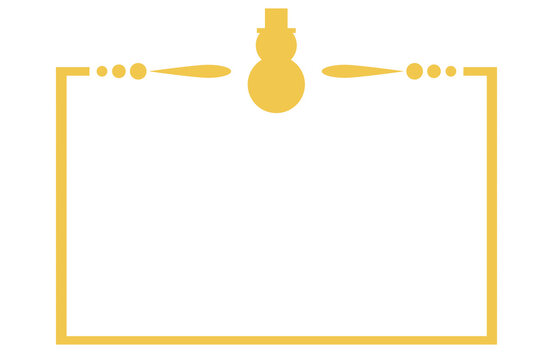 Gold Christmas Snowman Decorative Divider Border Frame