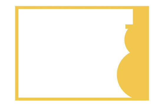 Gold Christmas Snowman Half Border Frame
