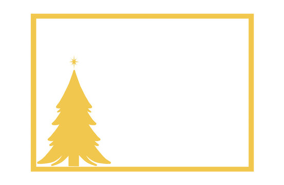 Gold Modern Christmas Tree Border Frame