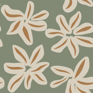 Simple Khaki Floral seamless pattern design