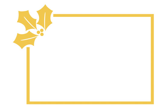  Gold Holly Leaves and Berries Corner Border Frame