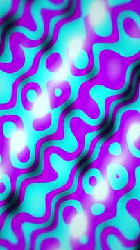 Neon magenta cyan fluid wavy pattern seamless loop motion background