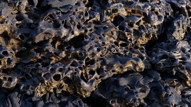 Cooled lava texture background closeup