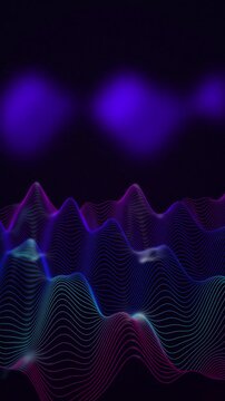 Wireframe neon terrain contour lines seamless loop motion background