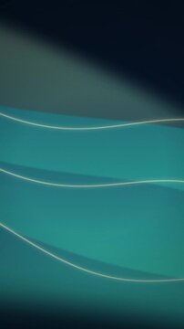 Teal neon light waves flow seamless loop motion background