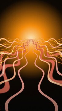 Wavy ribbon line landscape receding seamless loop motion background