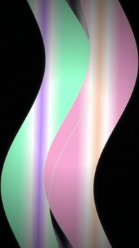 Pastel green pink ribbon flow seamless loop motion background