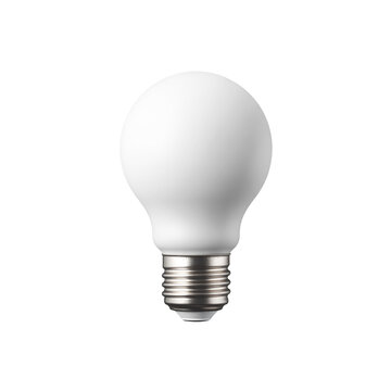 White frosted led light bulb with screw base, isolated on transparent background