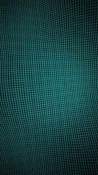 Teal wireframe digital grid waving seamless loop background