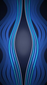 Neon cyan fluid waves flowing seamless loop motion background