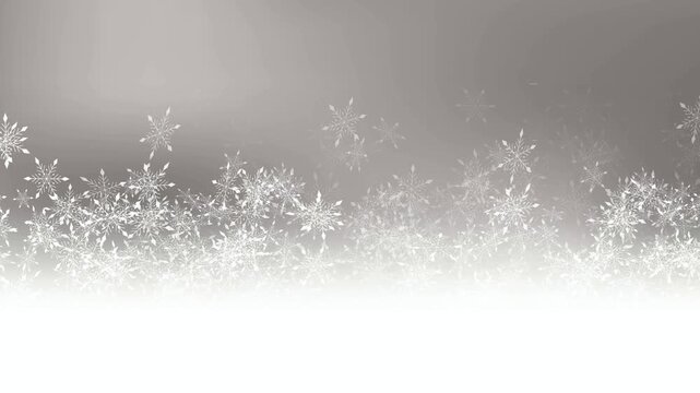 Snowflakes drifting on a gray gradient 4K